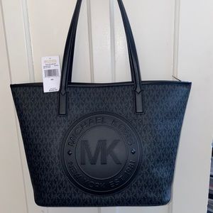 Michael Kors Fulton Sport LARGE tote-black &silver